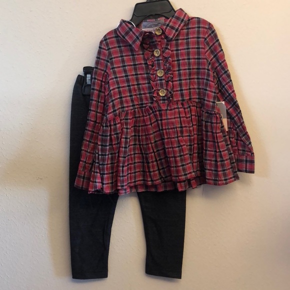 Pippa & Julie Other - Pastourelle by Peppa & Julie 2pc Red/Black & Denim set size 2T 🤩 K1